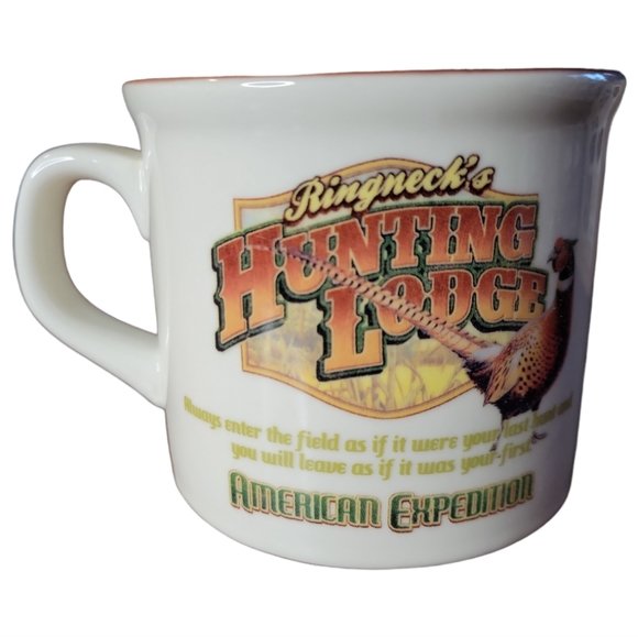 Vtg Ad Series Ringneck's Hunting Lodge Pheasant Stonewear Soup Mug - Picture 3 of 5